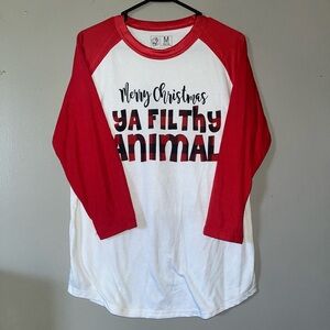 “Merry Christmas Ya Filthy Animal” Women’s Shirt (Previously Owned)